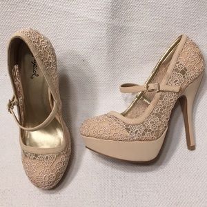 Nude Lace Heels